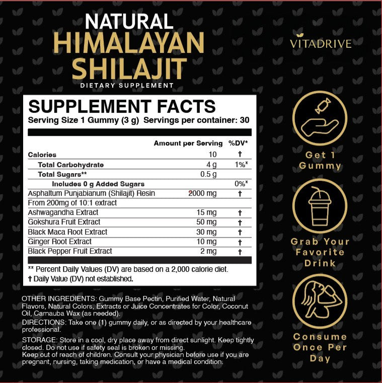 VitaDrive Natural Shilajit Gummies